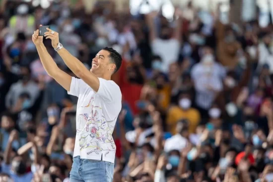 Cristiano Ronaldo praises Expo 2020 Dubai for bringing the world together, during Al Wasl Plaza visit