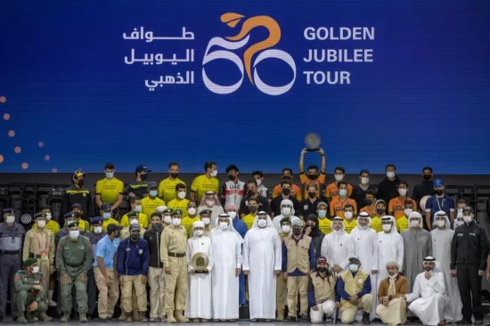 Hundreds of cyclists pedal from Abu Dhabi to Expo 2020 Dubai as part of UAE’s Golden Jubilee celebrations