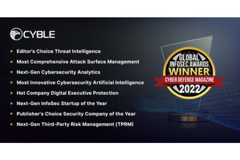 Cyble Sweeps the Coveted Global InfoSec Awards 2022 – Editor’s Choice Threat Intelligence – With Wins in 8 Categories