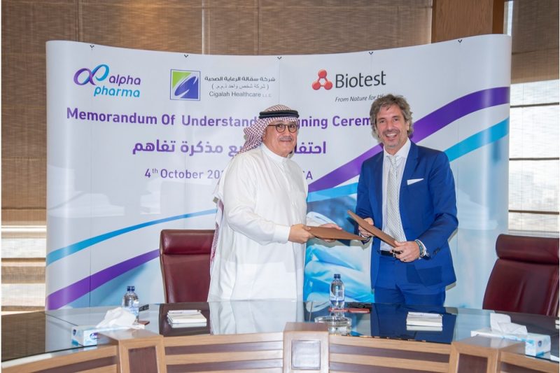 Alpha Pharma signs MoU with Biotest to produce Plasma derived medicines in KSA