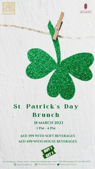 Celebrate St. Patrick’s Day with an Exciting Buy 1 Get 1 Brunch Offer at Bab Al Qasr Hotel
