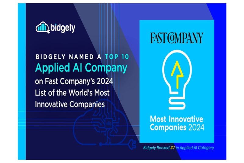 Bidgely Named a Top 10 Applied AI Company on Fast Company’s 2024 List of the World’s Most Innovative Companies