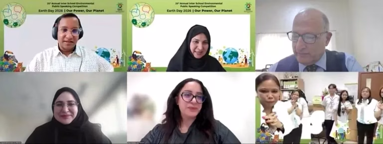 مجموعة عمل الإمارات للبيئة تختتم بنجاح الدورة السادسة والعشرين من مسابقة الخطابة البيئية بين المدارس