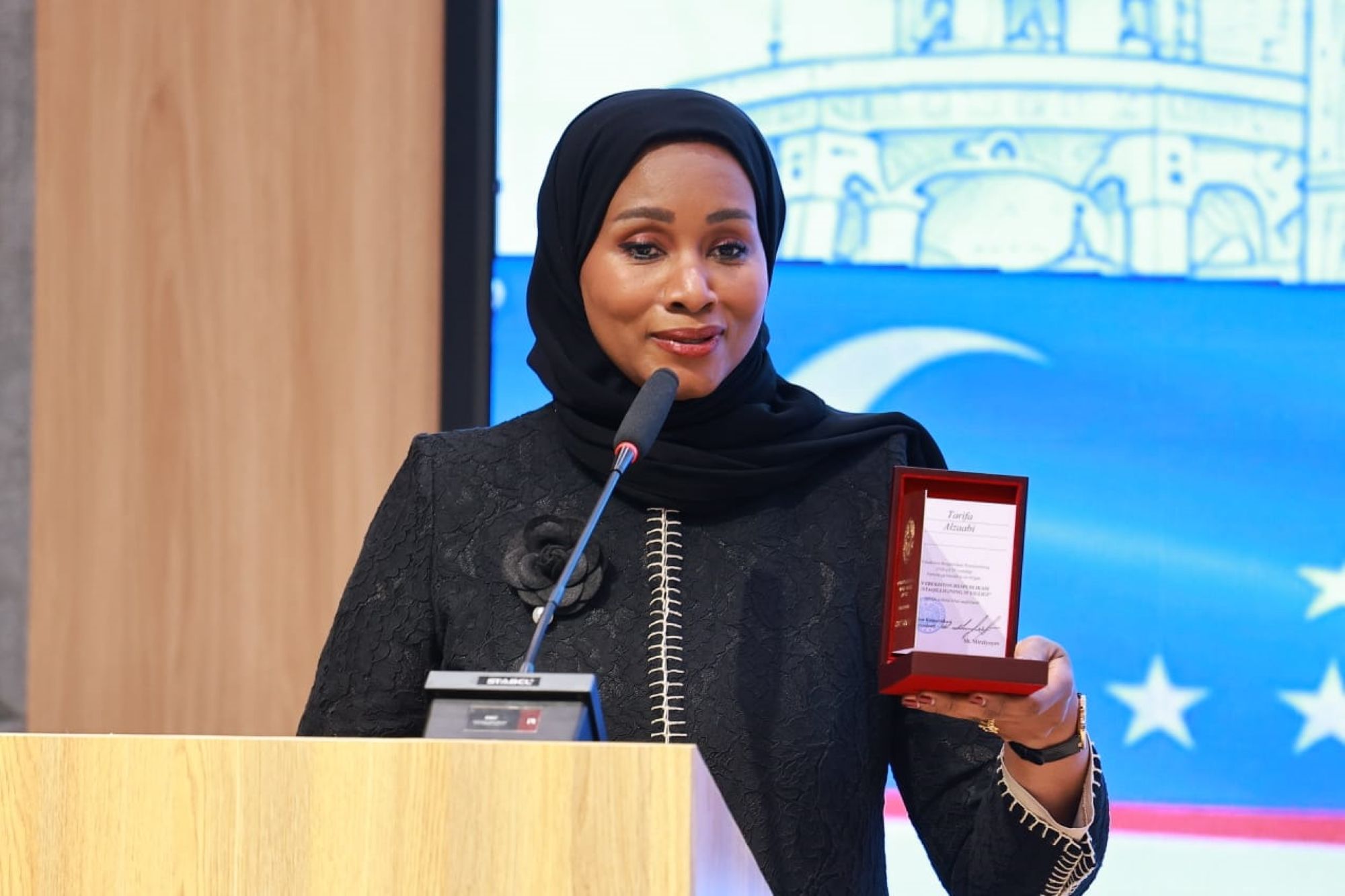 Government of Uzbekistan Awards Dr. Tarifa Alzaabi 35th Independence Anniversary Badge of Honour Government of Uzbekistan Awards Dr. Tarifa Alzaabi 35th Independence Anniversary Badge of Honour